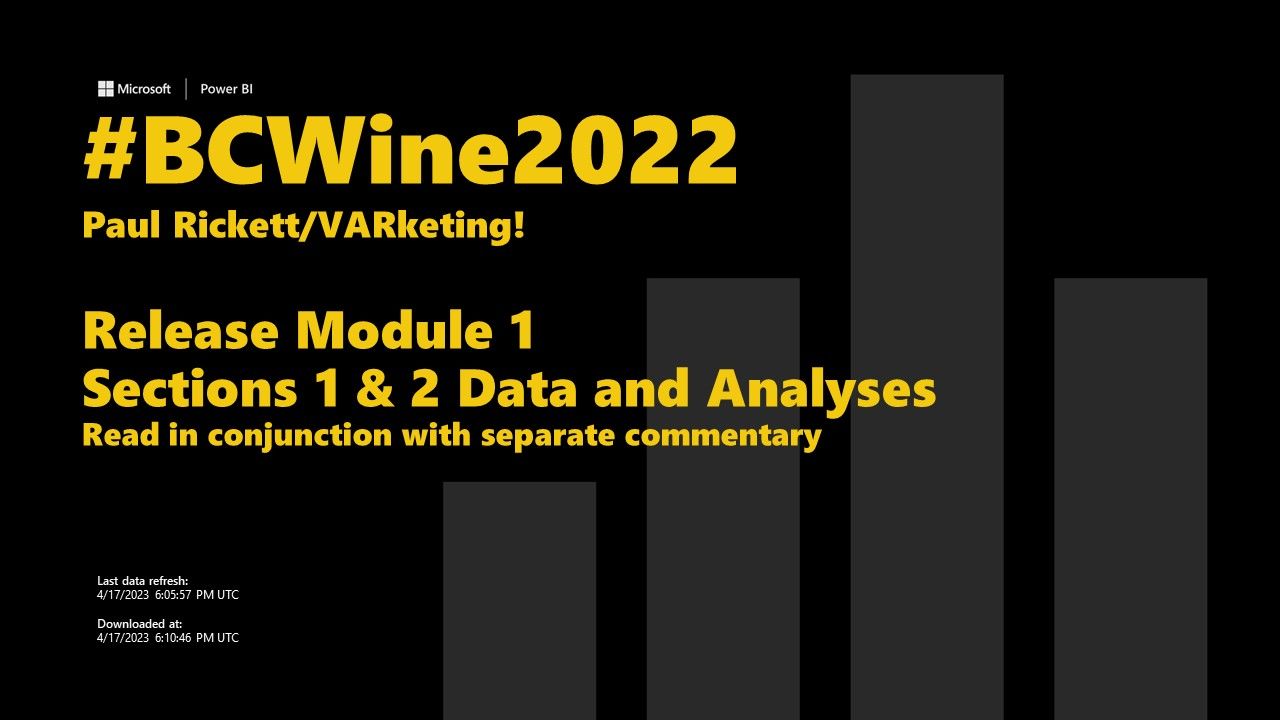 #BCWine2022 Release Module 1 now shipping